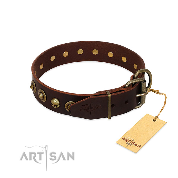 Leather collar with extraordinary decorations for your doggie